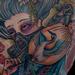 Tattoos - Justins Geisha with a gas mask back piece detail - 96346